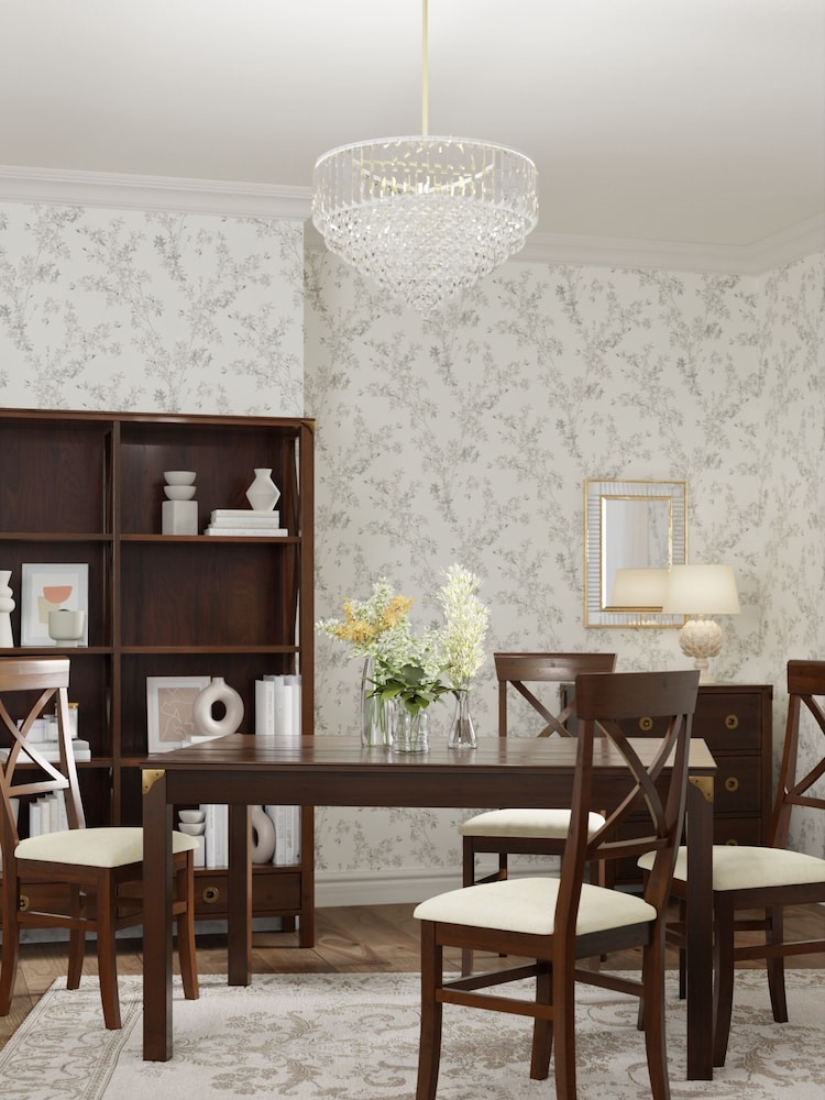 Laura Ashley Dark Chestnut Balmoral 4-6 Seater Fixed Dining Table - Image 1 of 4