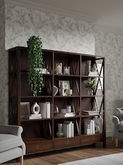 Laura Ashley Dark Chestnut Balmoral Three Drawer Triple Bookcase - Image 1 of 3