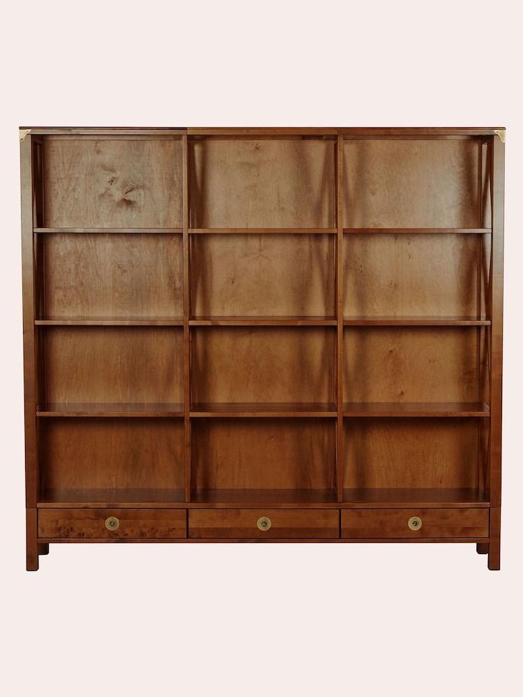 Laura Ashley Dark Chestnut Balmoral Three Drawer Triple Bookcase - Image 2 of 3