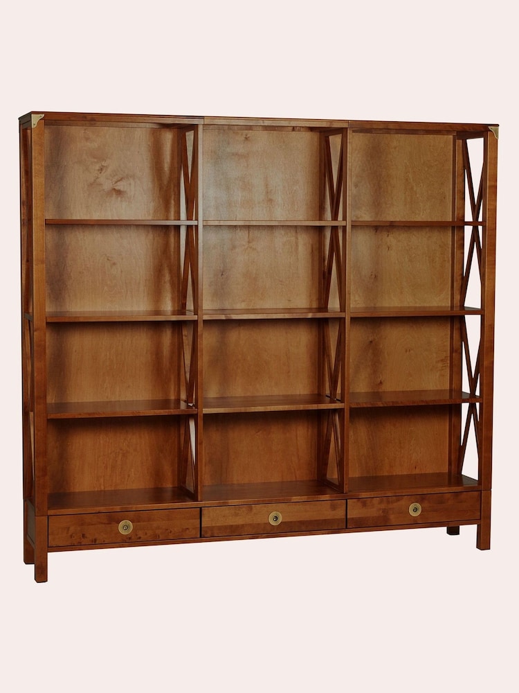 Laura Ashley Dark Chestnut Balmoral Three Drawer Triple Bookcase - Image 3 of 3