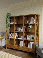 Laura Ashley Honey Gold Balmoral Three Drawer Triple Bookcase - Image 1 of 4