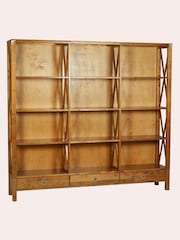Laura Ashley Honey Gold Balmoral Three Drawer Triple Bookcase - Image 3 of 4