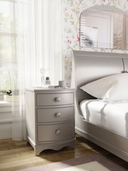 Laura Ashley Pale French Grey Broughton 3 Drawer Bedside Chest - Image 1 of 5
