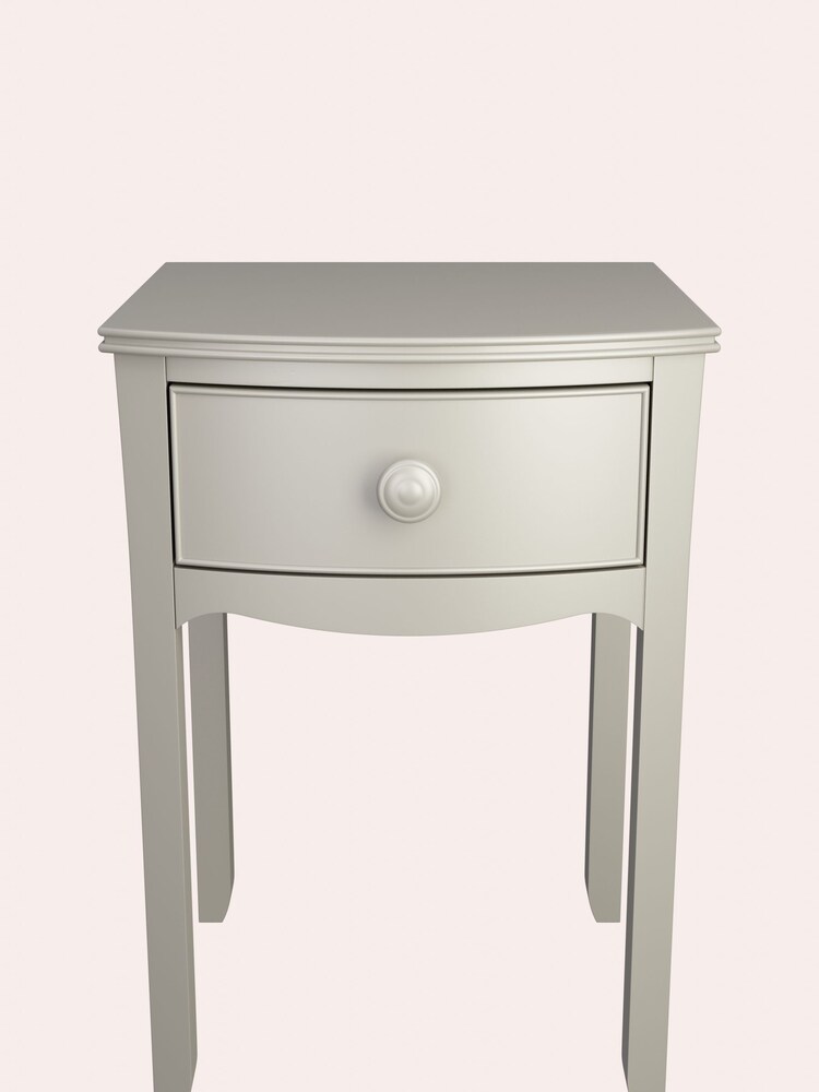 Laura Ashley Pale French Grey Broughton Bedside Table - Image 2 of 5