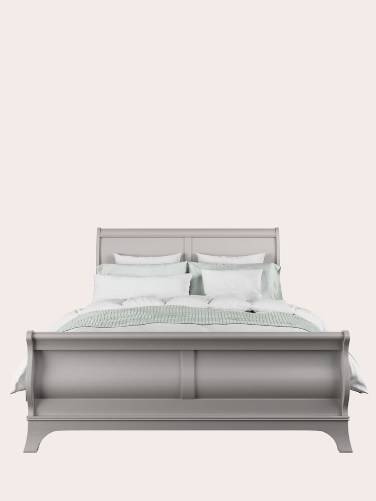 Laura Ashley Pale French Grey Broughton Sleigh Bed - Image 2 of 4