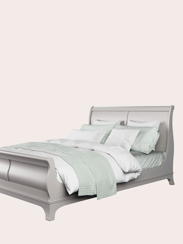 Laura Ashley Pale French Grey Broughton Sleigh Bed - Image 4 of 4