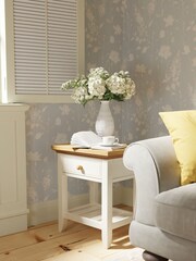 Laura Ashley Cream Oakham One Drawer Side Table - Image 2 of 5
