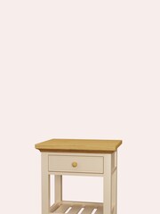 Laura Ashley Cream Oakham One Drawer Side Table - Image 4 of 5