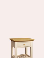 Laura Ashley Cream Oakham One Drawer Side Table - Image 5 of 5
