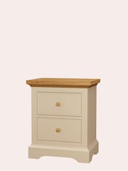 Laura Ashley Cream Oakham 2 Drawer Bedside Chest - Image 4 of 5