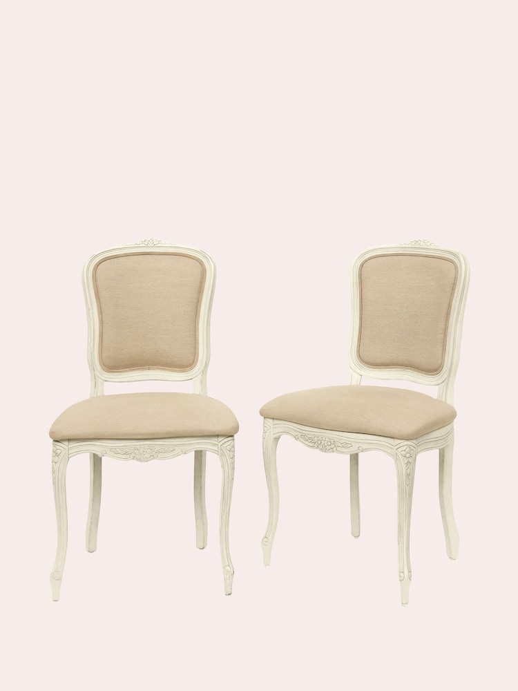 Laura Ashley Set of 2 Ivory Provencale Dining Chairs - Image 3 of 3