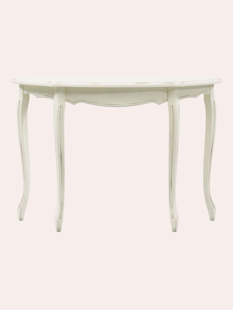 Laura Ashley Ivory Provencale Half Moon Console Table - Image 2 of 4