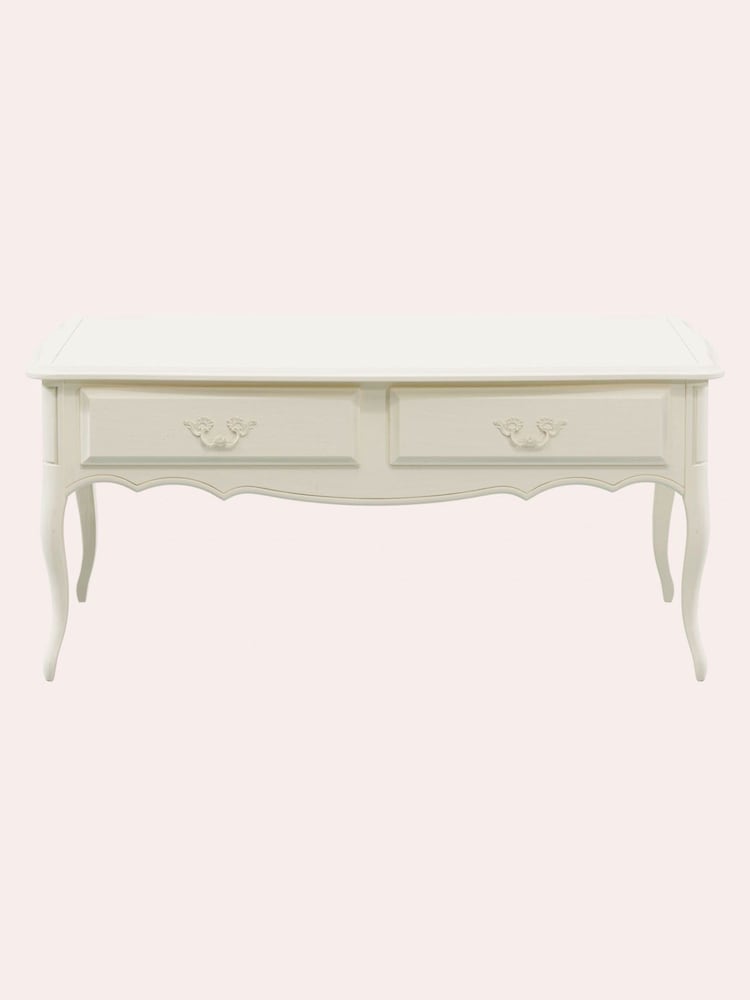 Laura Ashley Ivory Provencale 2 Drawer Coffee Table - Image 2 of 4
