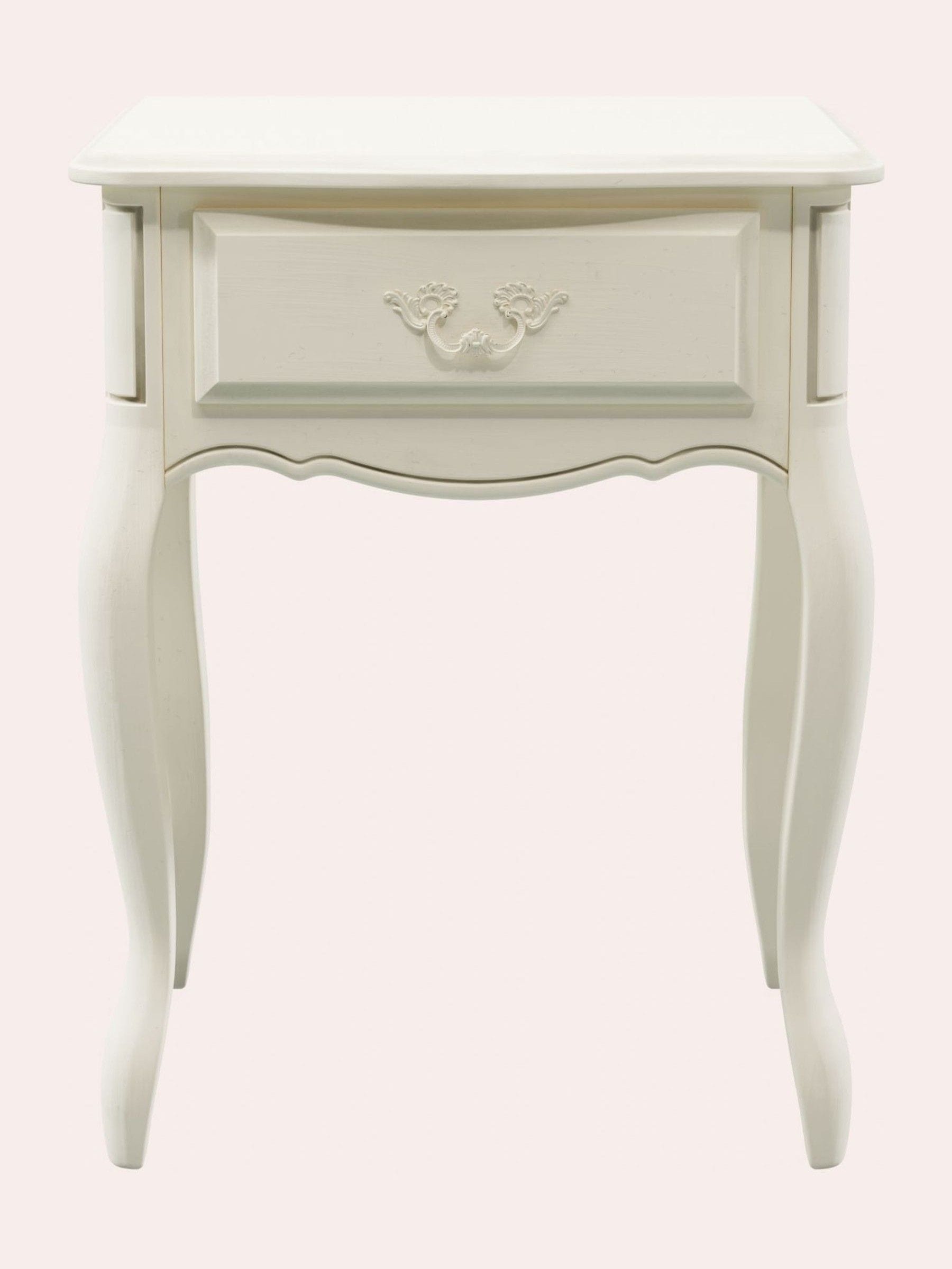 ローラアシュレイ　サイドテーブル　PROVENCALE Buy Laura Ashley Ivory Provencale 1 Drawer Side Table from the