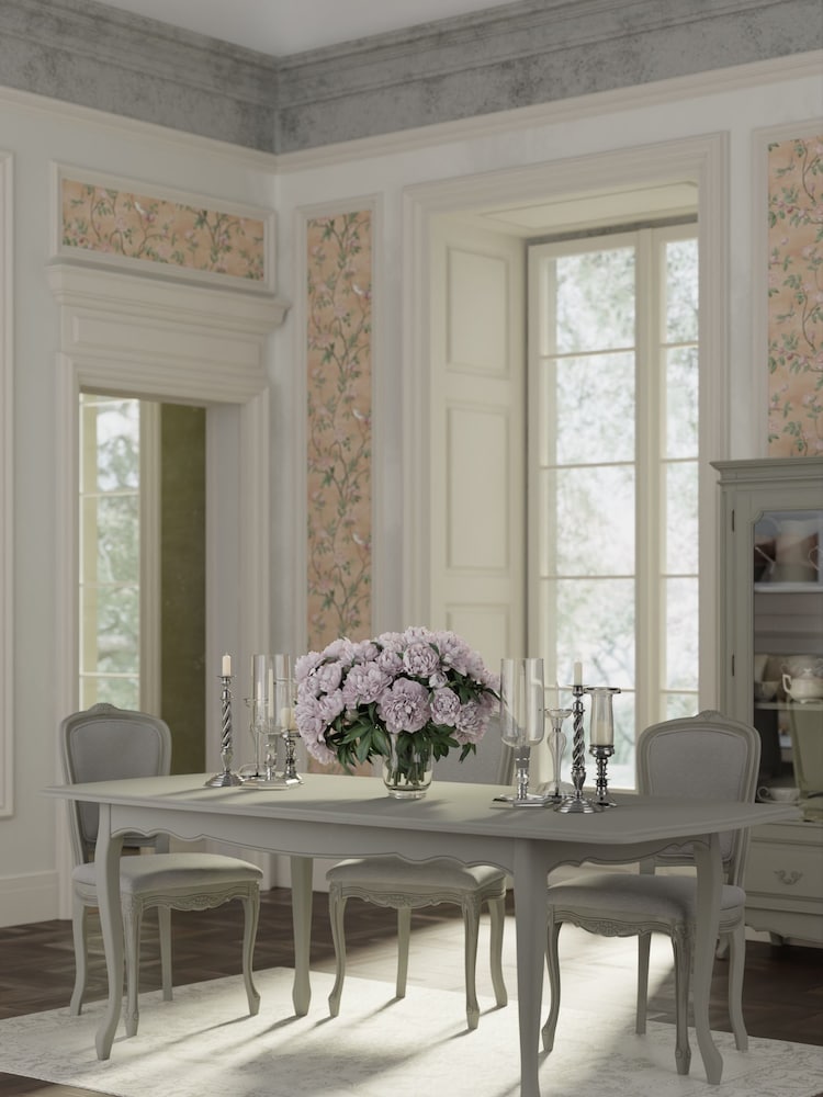 Laura Ashley Dove Grey Provencale 6-8 Seater Extending Dining Table - Image 1 of 5