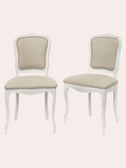 Laura Ashley Set of 2 Dove Grey Provencale Dining Chairs - Image 3 of 3