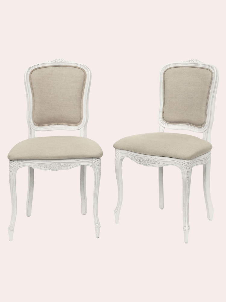 Laura Ashley Set of 2 Dove Grey Provencale Dining Chairs - Image 3 of 3