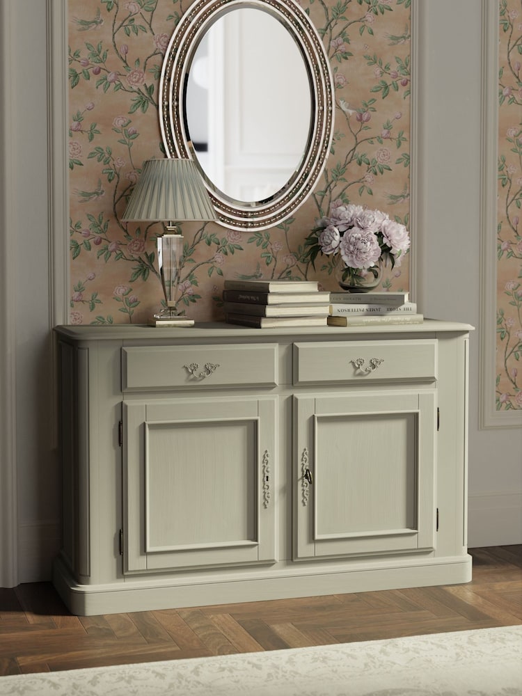 Laura Ashley Dove Grey Provencale 2 Door 2 Drawer Sideboard - Image 1 of 4