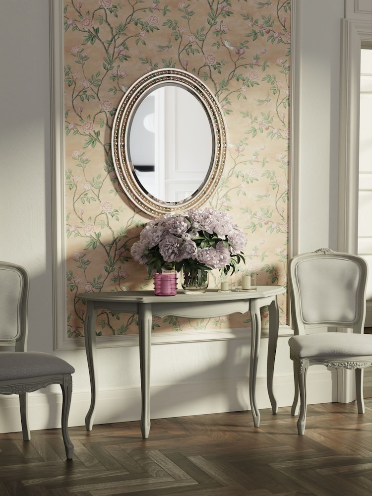 Laura Ashley Dove Grey Provencale Half Moon Console Table - Image 1 of 4