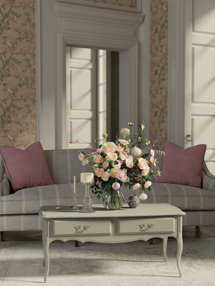 Laura Ashley Dove Grey Provencale 2 Drawer Coffee Table - Image 1 of 4