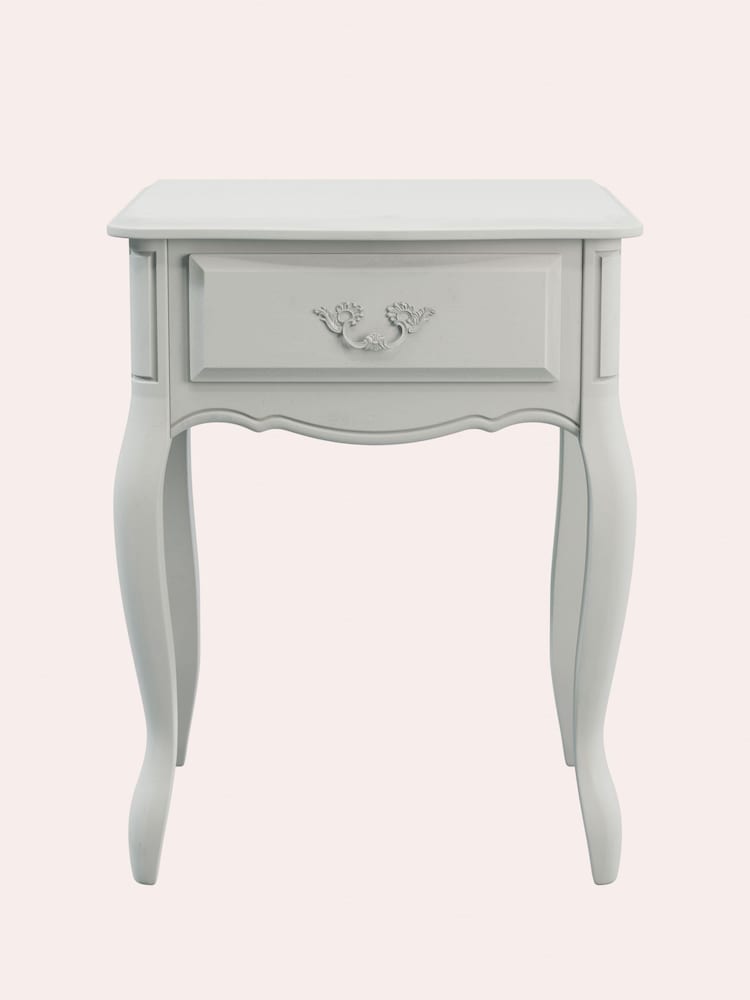 Laura Ashley Dove Grey Provencale 1 Drawer Side Table - Image 2 of 4