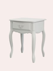 Laura Ashley Dove Grey Provencale 1 Drawer Side Table - Image 4 of 4