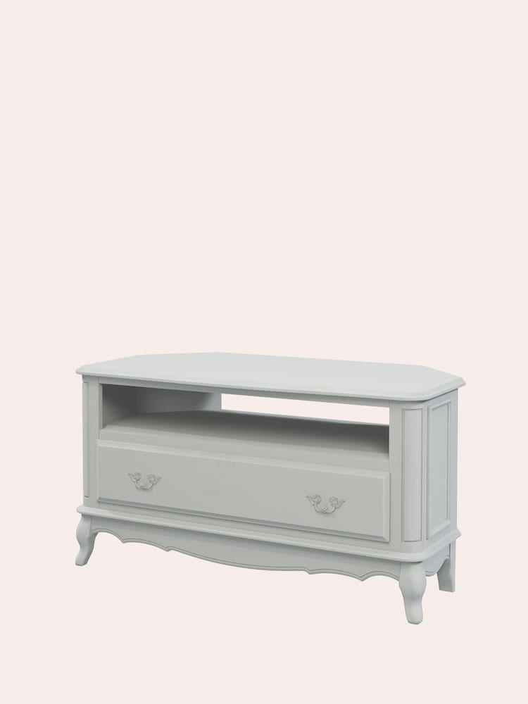 Laura Ashley Dove Grey Provencale 1 Drawer Corner TV Stand - Image 4 of 4 Laura Ashley Dove Grey Provencale 1 Drawer Corner TV Stand - Image 4 of 4