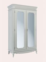 Laura Ashley Dove Grey Provencale Double Mirrored Wardrobe - Image 3 of 5