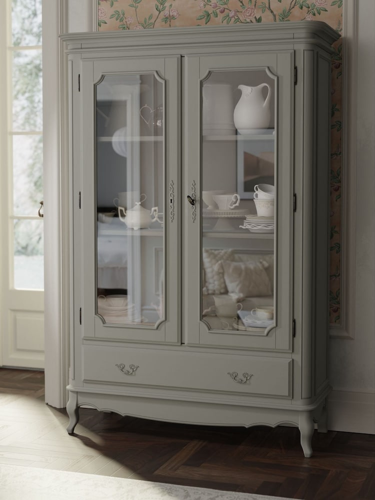 Laura Ashley Dove Grey Provencale 2 Door 1 Drawer Display Unit - Image 1 of 5