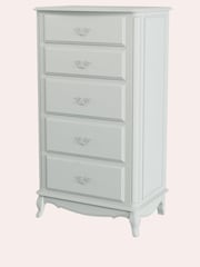 Laura Ashley Dove Grey Provencale 5 Drawer Tall Chest - Image 4 of 4