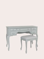 Laura Ashley Dove Grey Provencale 5 Drawer Dressing Table And Stool Set - Image 3 of 4