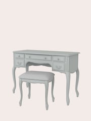 Laura Ashley Dove Grey Provencale 5 Drawer Dressing Table And Stool Set - Image 4 of 4