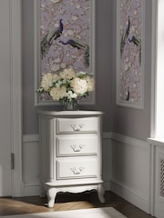 Laura Ashley Dove Grey Provencale 3 Drawer Bedside Chest - Image 1 of 4
