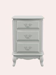 Laura Ashley Dove Grey Provencale 3 Drawer Bedside Chest - Image 2 of 4