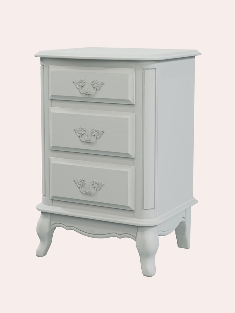 Laura Ashley Dove Grey Provencale 3 Drawer Bedside Chest - Image 4 of 4