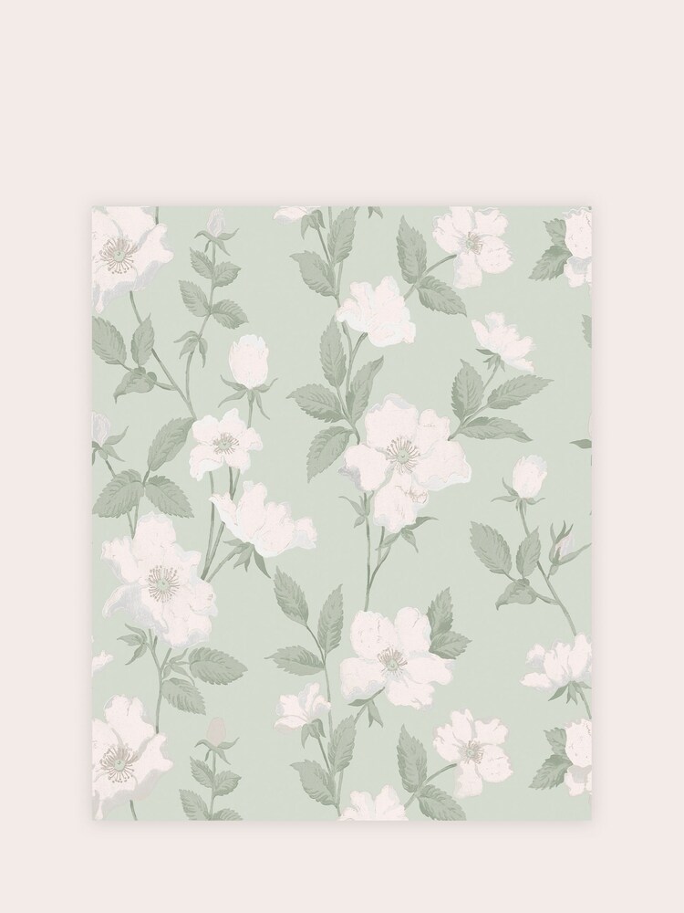 Laura Ashley Sage Green Fleurir 10M Wallpaper - Image 2 of 4