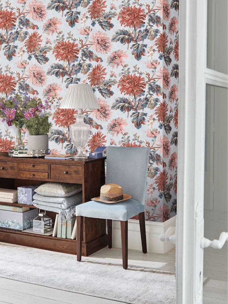 Laura Ashley Crimson Maryam 10M Wallpaper - Image 1 of 4