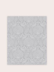 Laura Ashley Pale Slate Peacock Damask 10M Wallpaper - Image 2 of 4