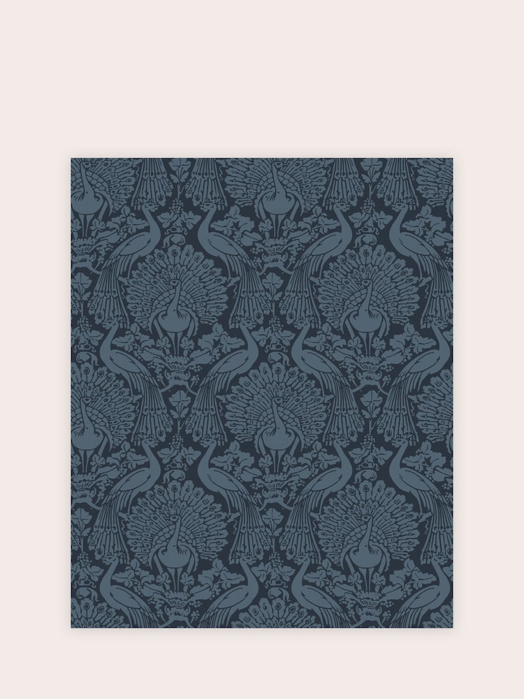 Laura Ashley Dusky Seaspray Peacock Damask Paste The Wall 10M Wallpaper - Image 2 of 3