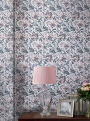 Laura Ashley Pale Slate Grey Portia 10M Wallpaper - Image 1 of 4