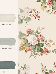 Laura Ashley Pale Sable Rosemore 10M Wallpaper - Image 4 of 4