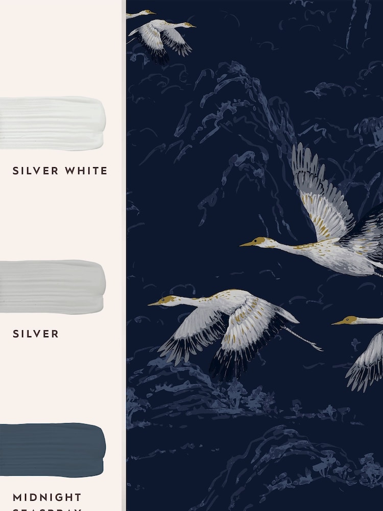 Laura Ashley Midnight Blue Animalia 10M Wallpaper - Image 4 of 4