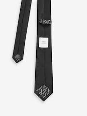 Black/White Slim Tie And Pocket Square Set - Image 4 of 4