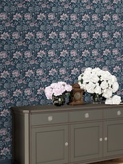 Laura Ashley Dark Seaspray Portia Paste The Wall A4 Wallpaper Sample - Image 1 of 2
