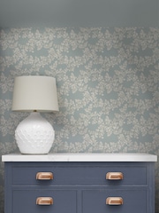 Laura Ashley Pale Seaspray Burnham Paste The Wall A4 Wallpaper Sample - Image 1 of 2