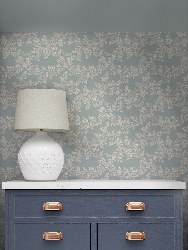 Laura Ashley Pale Seaspray Burnham Paste The Wall A4 Wallpaper Sample - Image 1 of 2