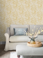 Laura Ashley Gold Picardie A4 Wallpaper Sample - Image 1 of 2