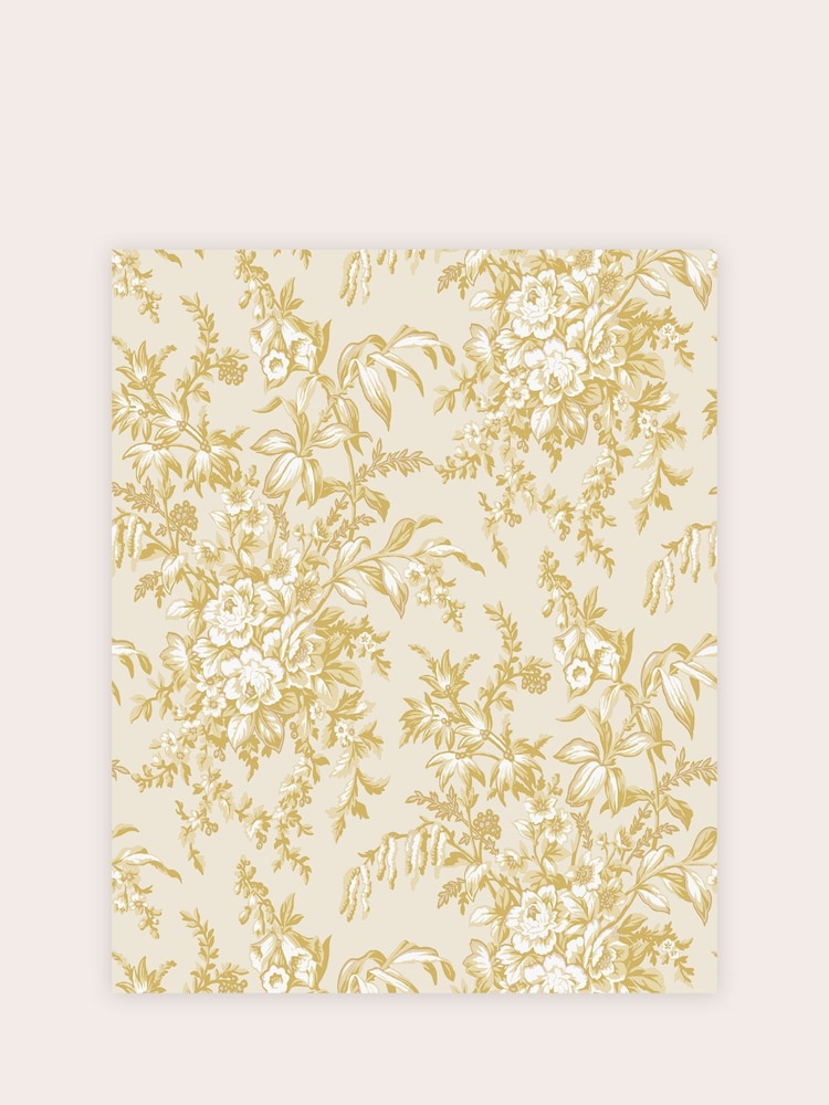 Laura Ashley Gold Picardie A4 Wallpaper Sample - Image 2 of 2