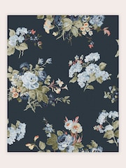 Laura Ashley Midnight Seaspray Rosemore A4 Wallpaper Sample - Image 2 of 2