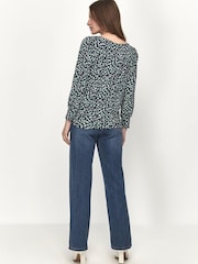 M&Co Green Petite Print Top - Image 2 of 3